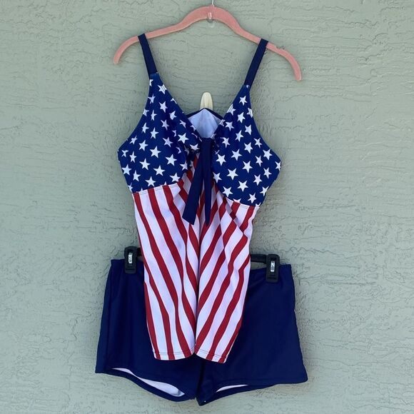 American Flag Tankini Set Top & Bottom Sz XXXL - Picture 1 of 13